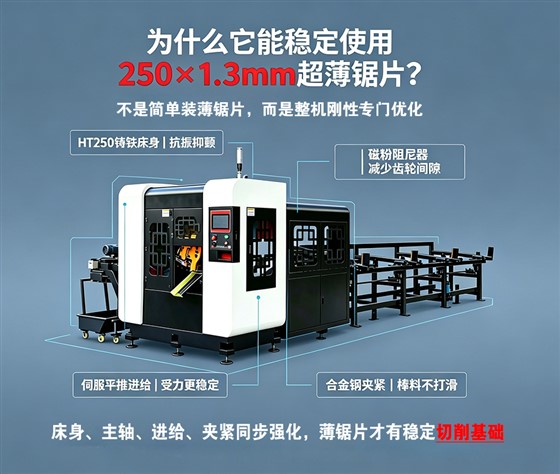 DS6-LJ85P高速铝棒锯 为什么可以装1.3mm薄锯片